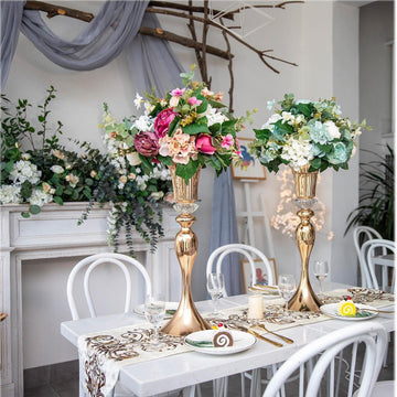 Metal Trumpet Wedding Flower Vases