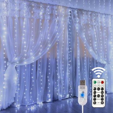 Window Curtain String Lights