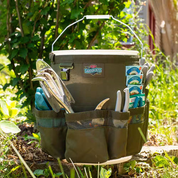 Bucket gardening tool storage bag