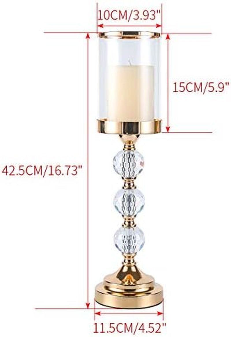 Crystal Pillar Candle Holder with Lid
