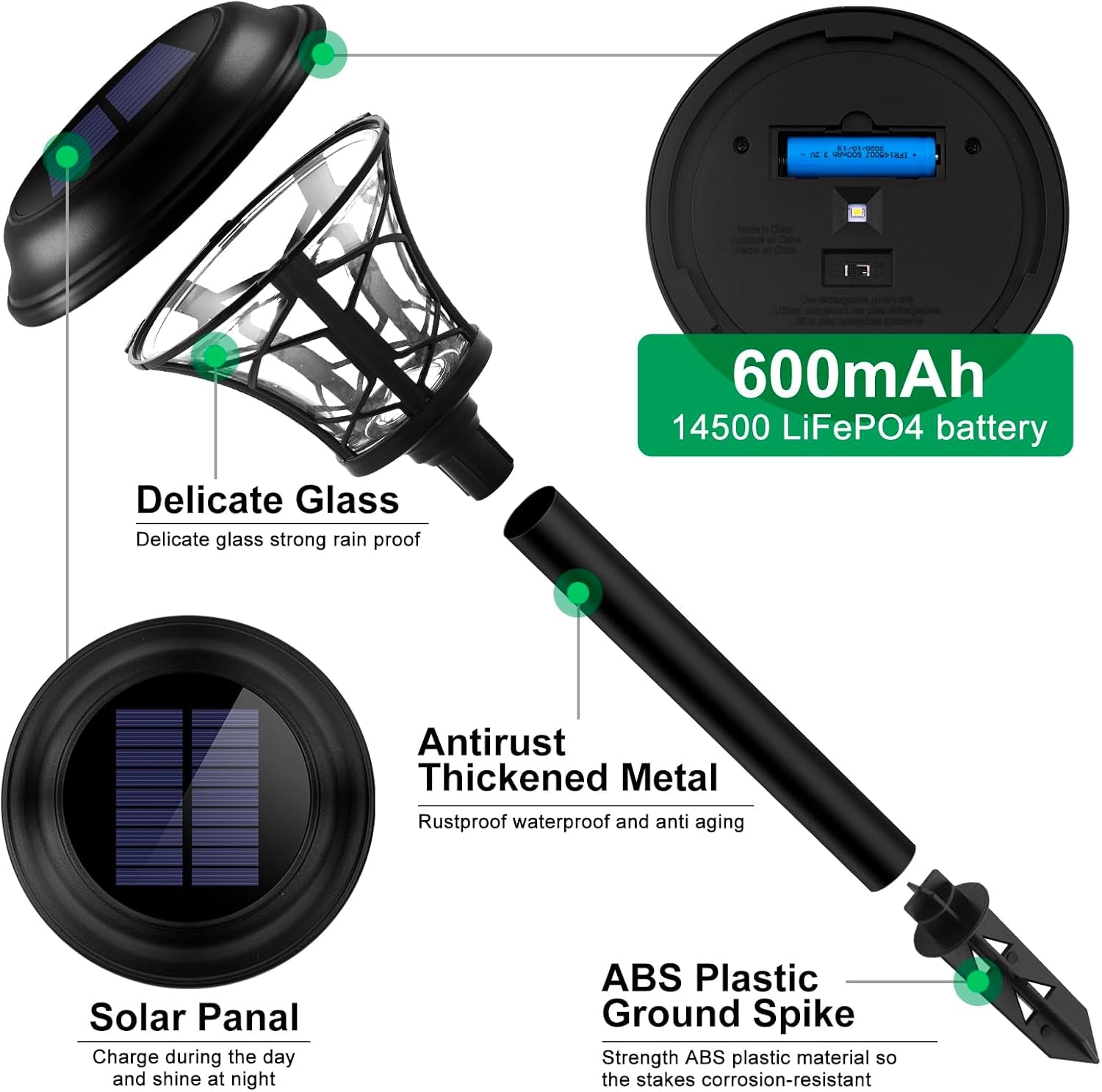Metal Bright White LED Solar light