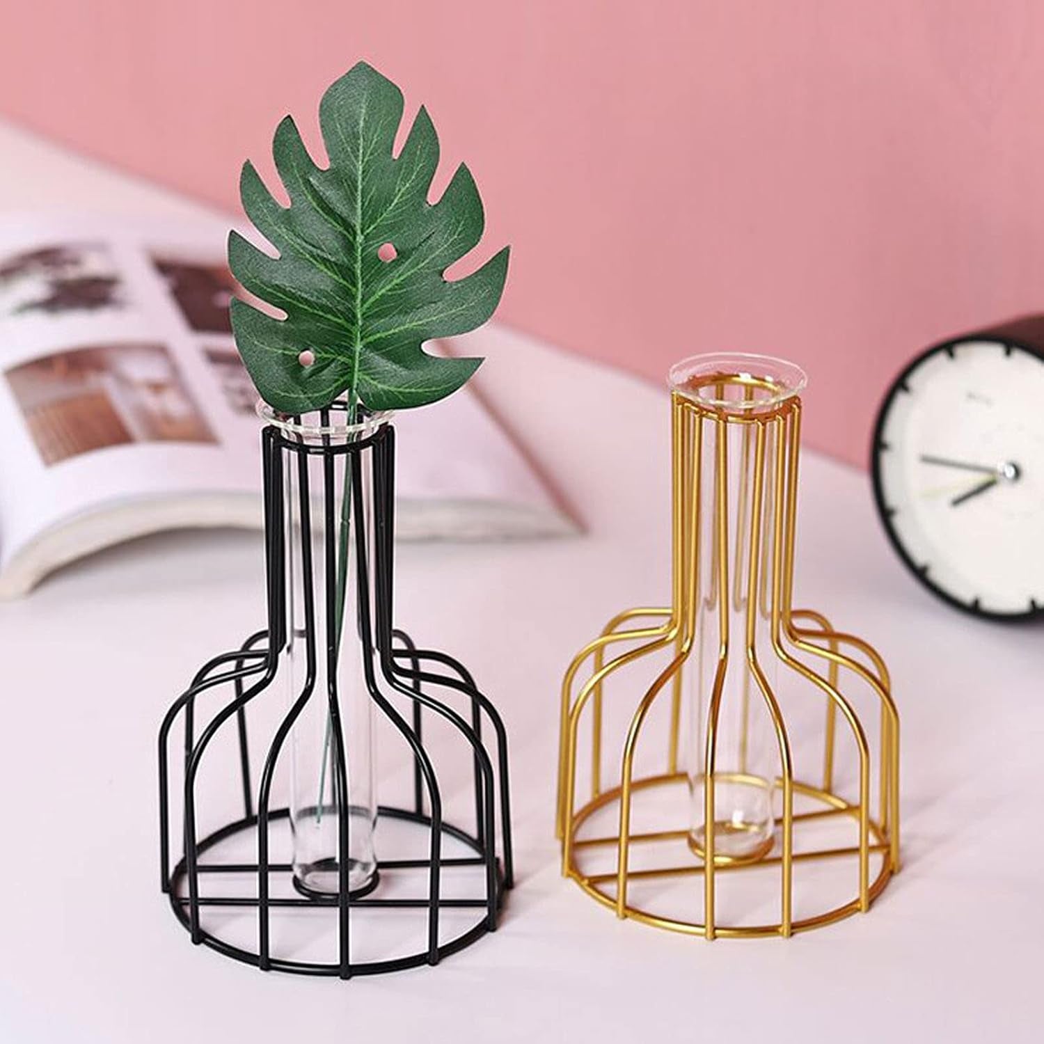 Flower Vases with Iron Art Frame