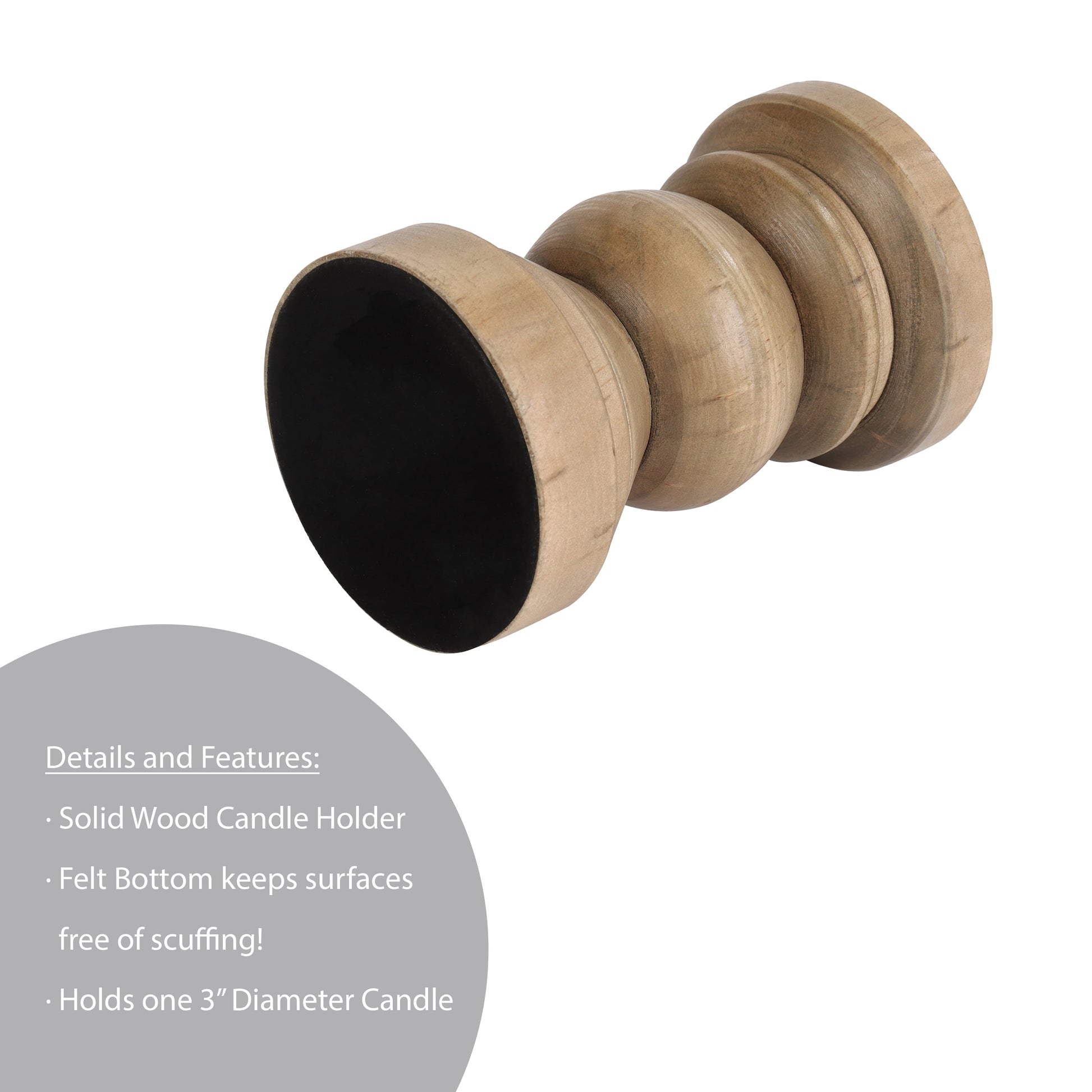 Decorative Wood Pillar Candleholder