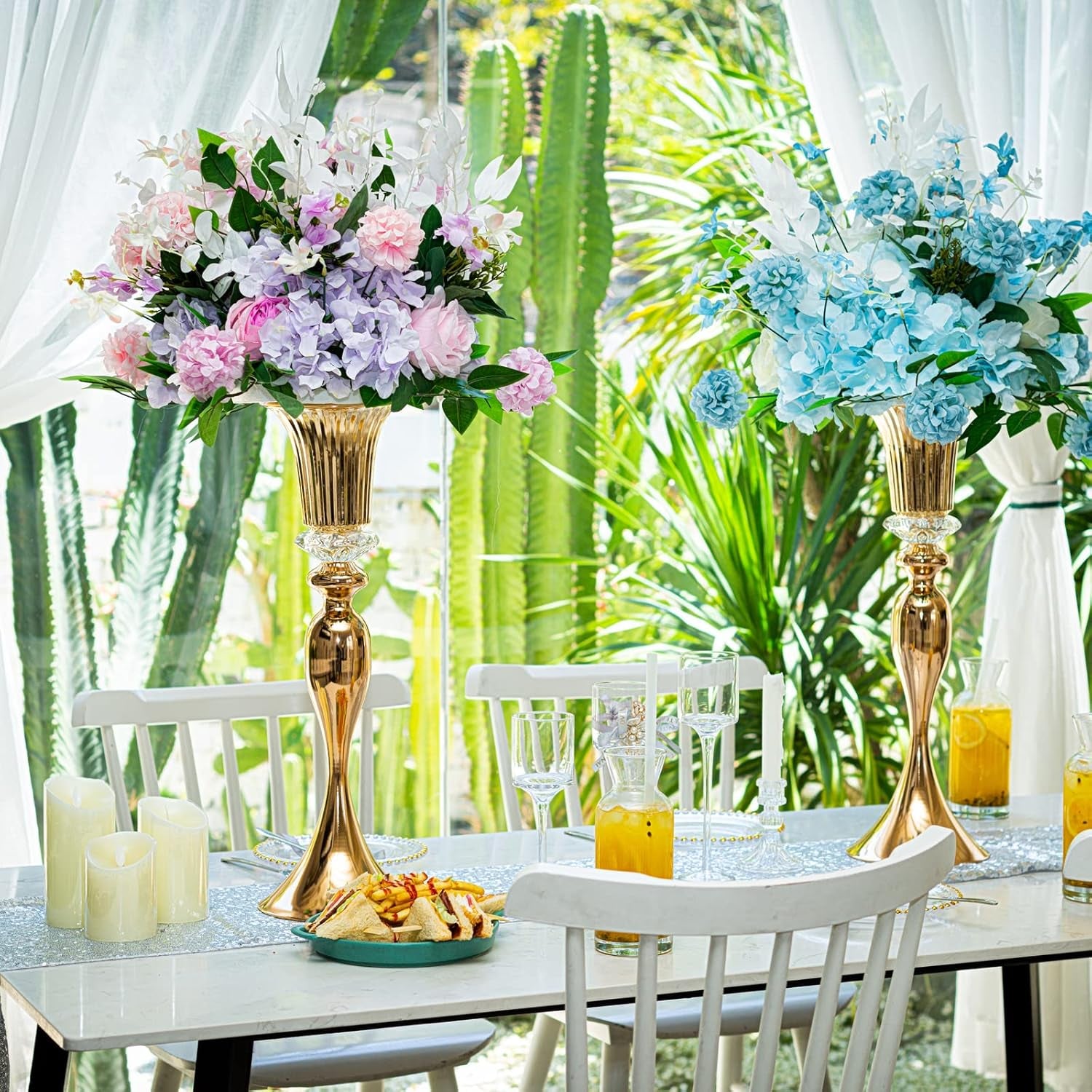 Metal Trumpet Wedding Flower Vases