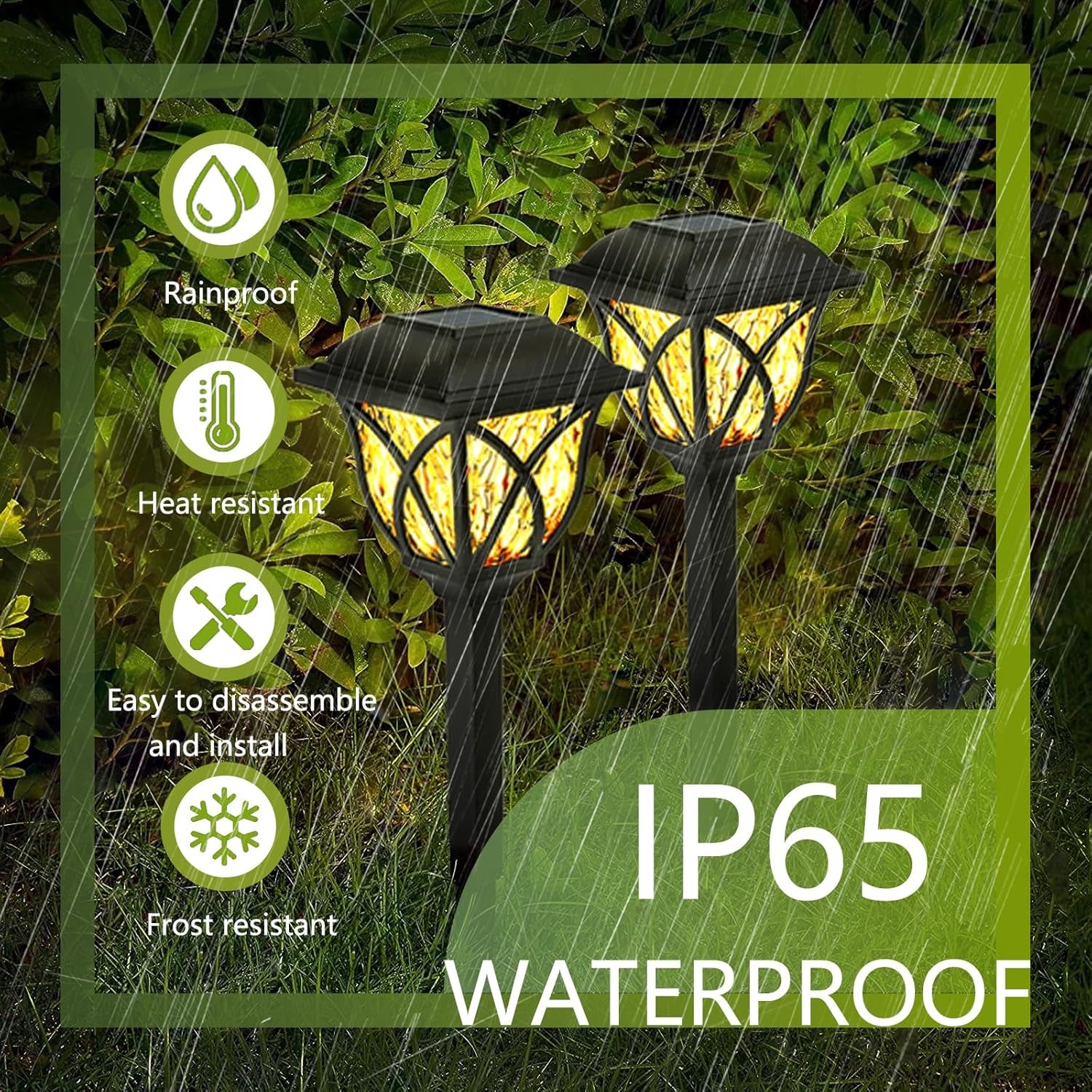 2 Pack LED Solar Lights Outdoor Waterproof