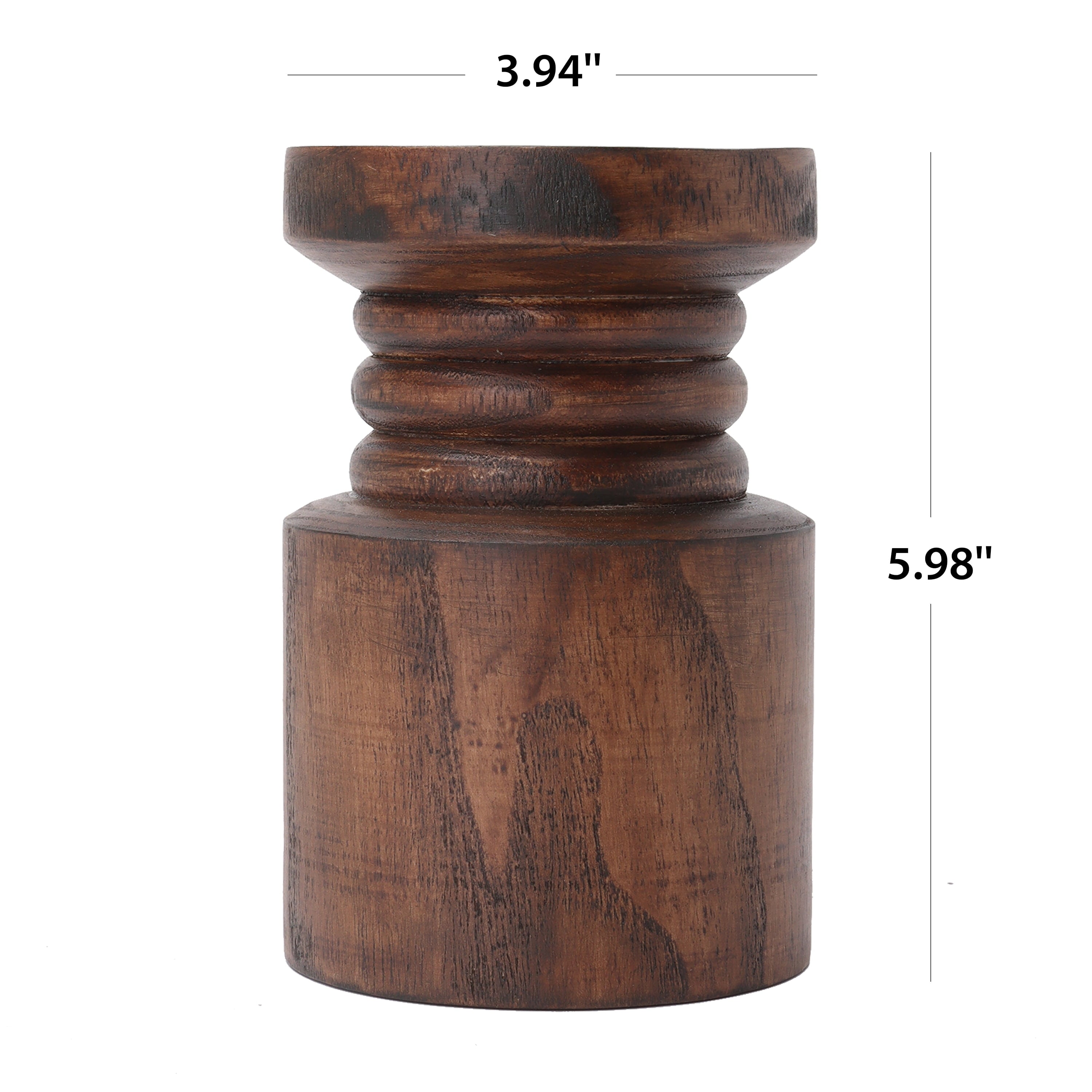 Decorative Wood Pillar Candleholder
