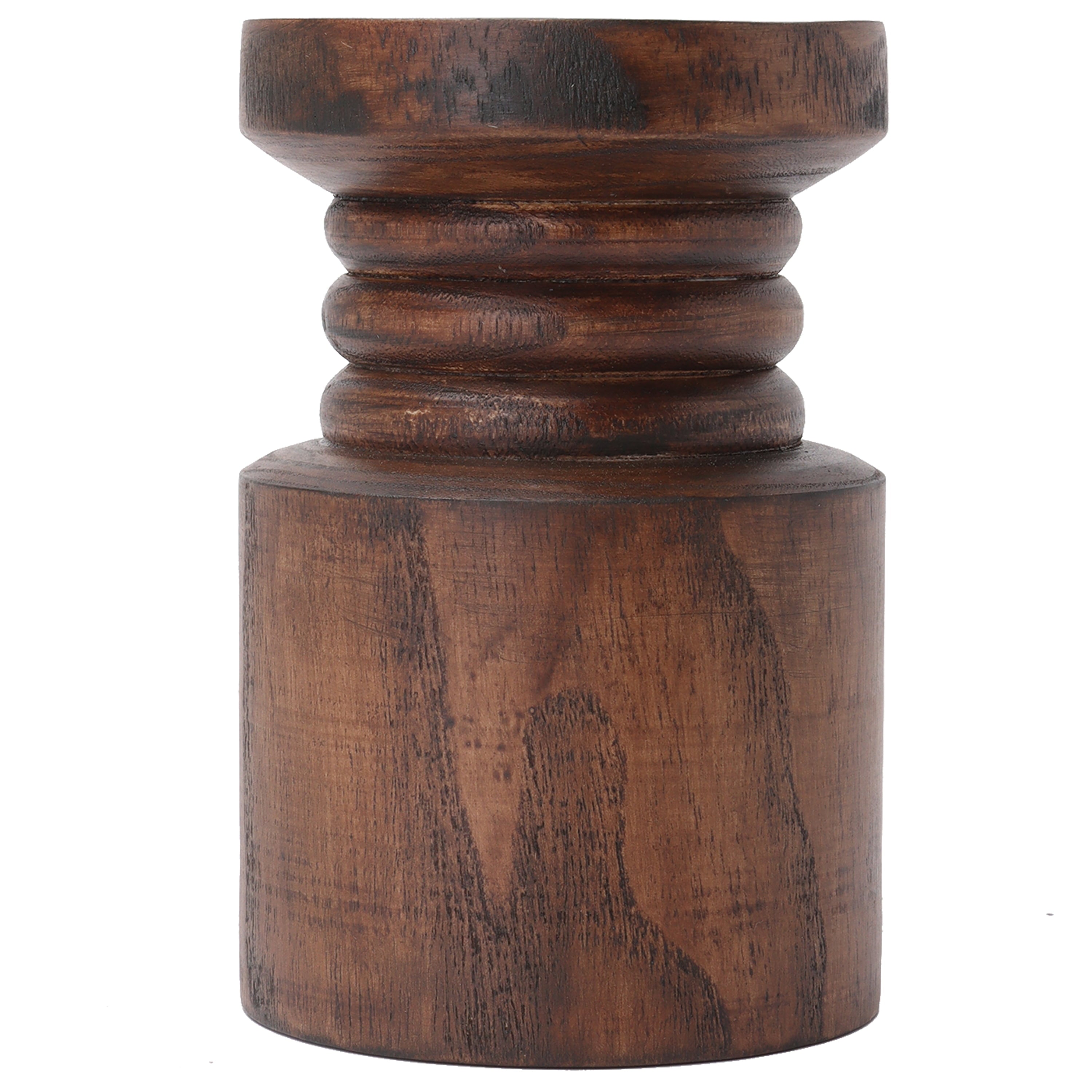 Decorative Wood Pillar Candleholder
