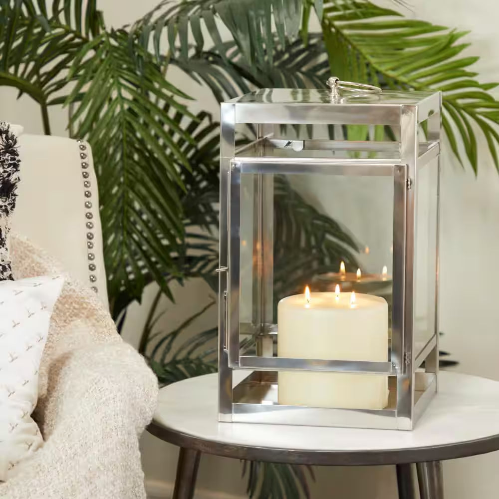 Silver Stainless Steel Candle Lantern