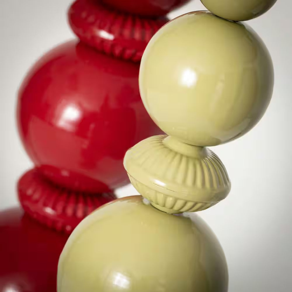 Red & Green Christmas Finial Figurines