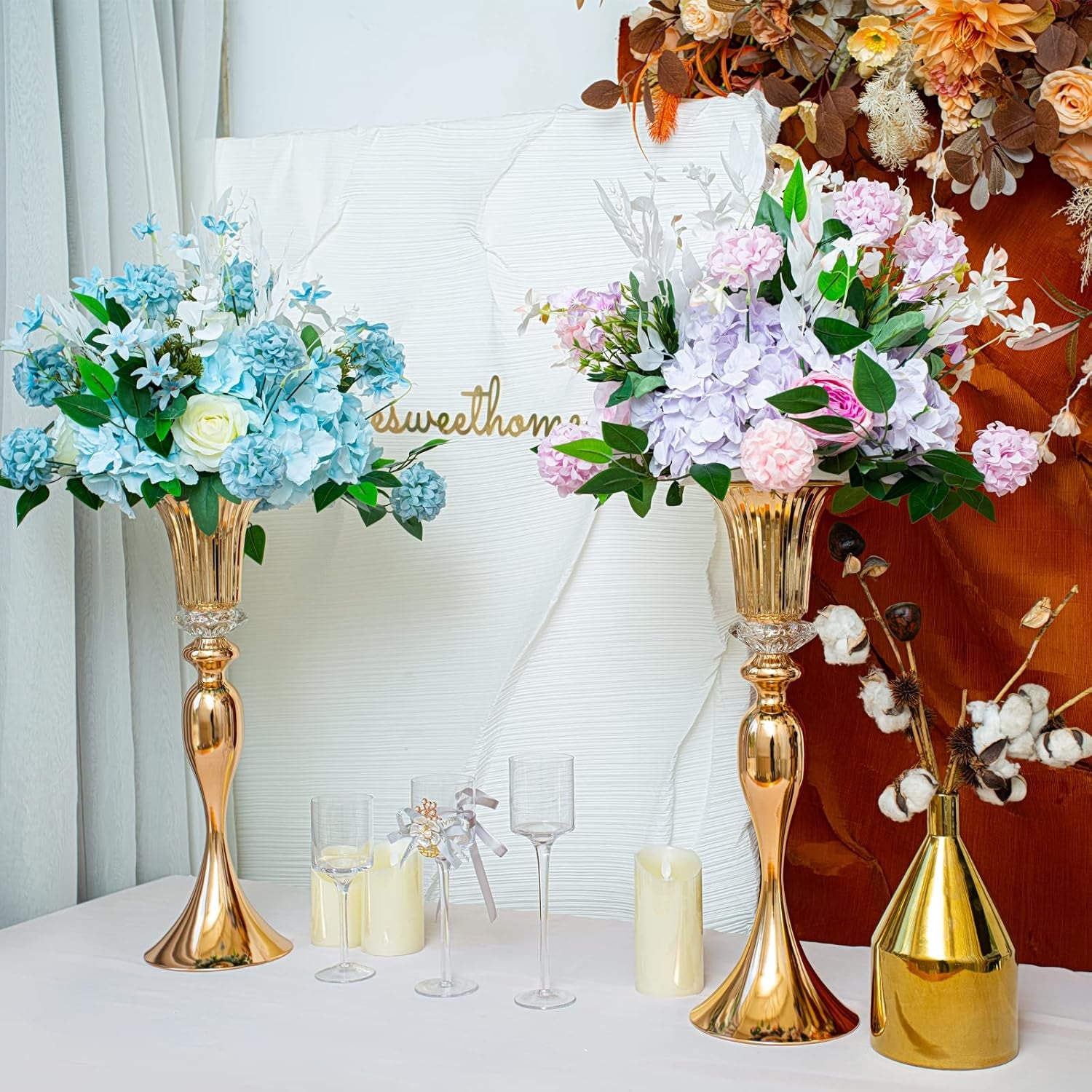 Metal Trumpet Wedding Flower Vases