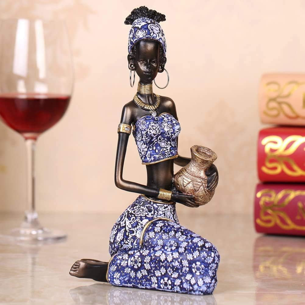 2Pcs Resin African Lady Figurine 