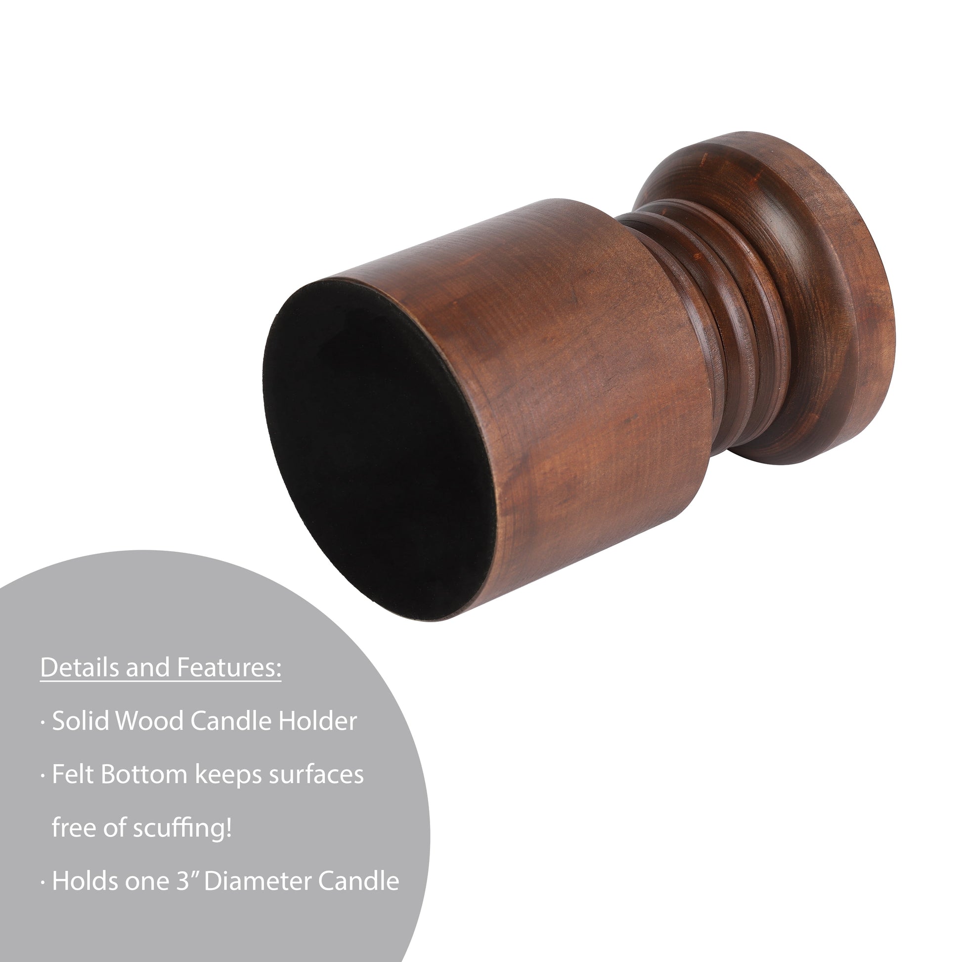 Decorative Wood Pillar Candleholder