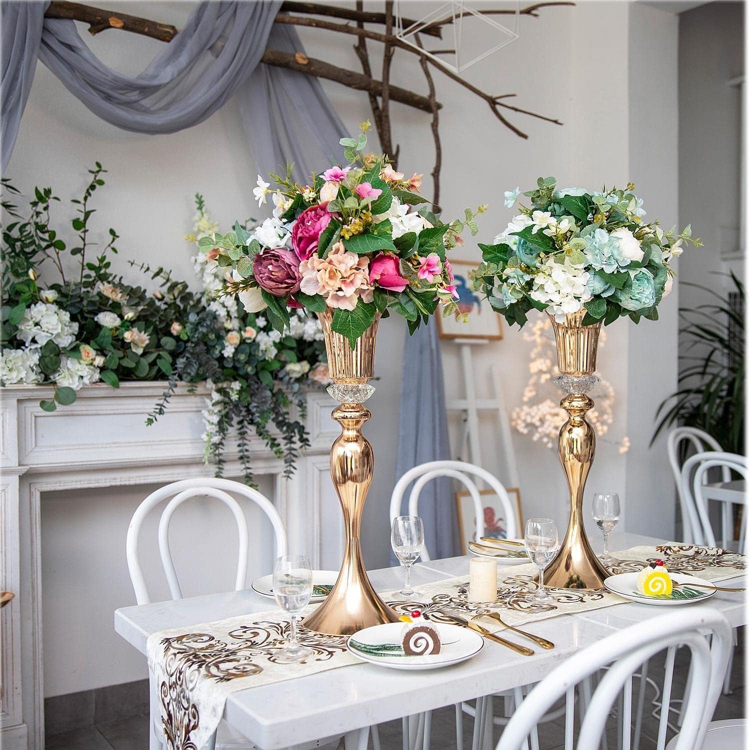 Metal Trumpet Wedding Flower Vases