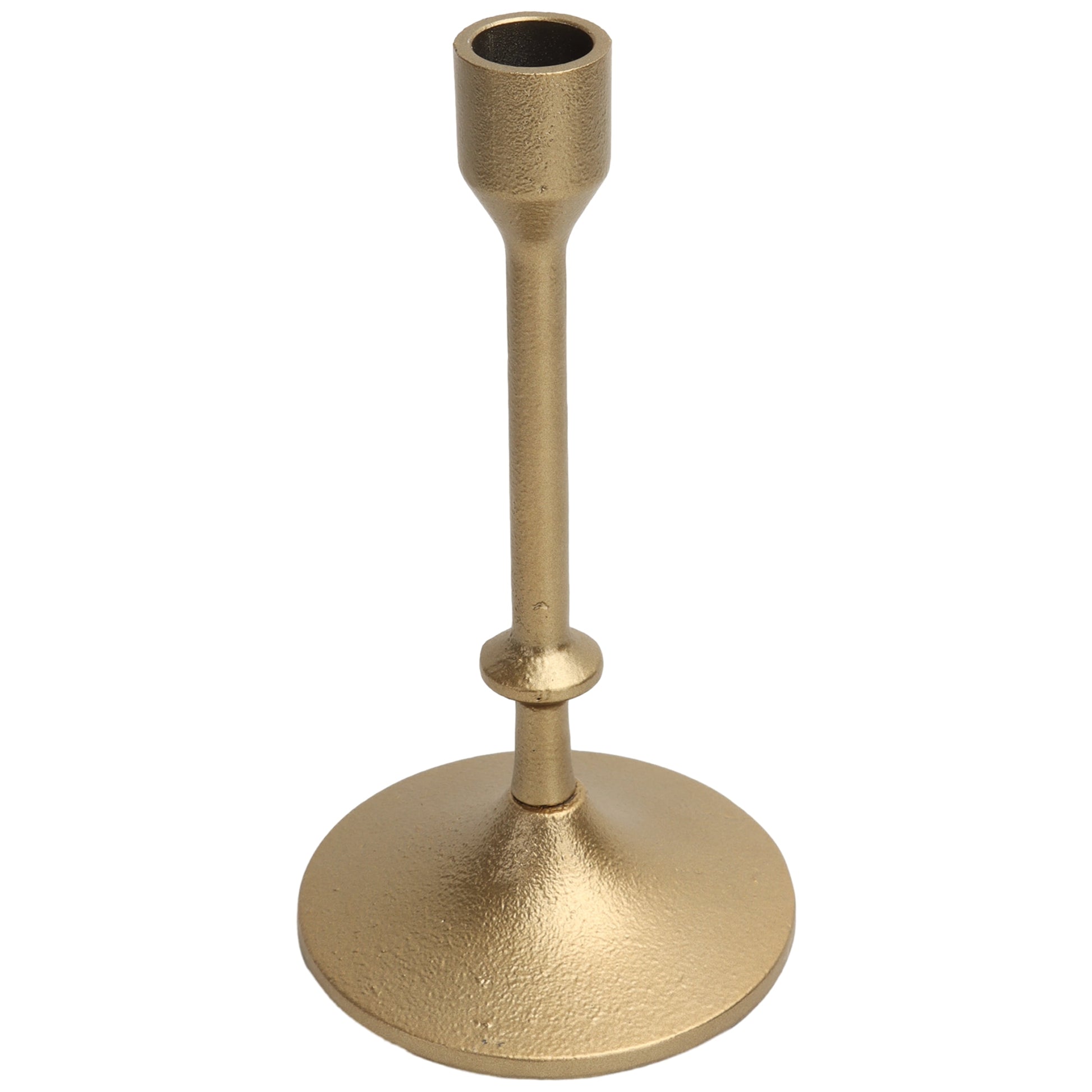 Gold Cast Metal Taper Candle Holder