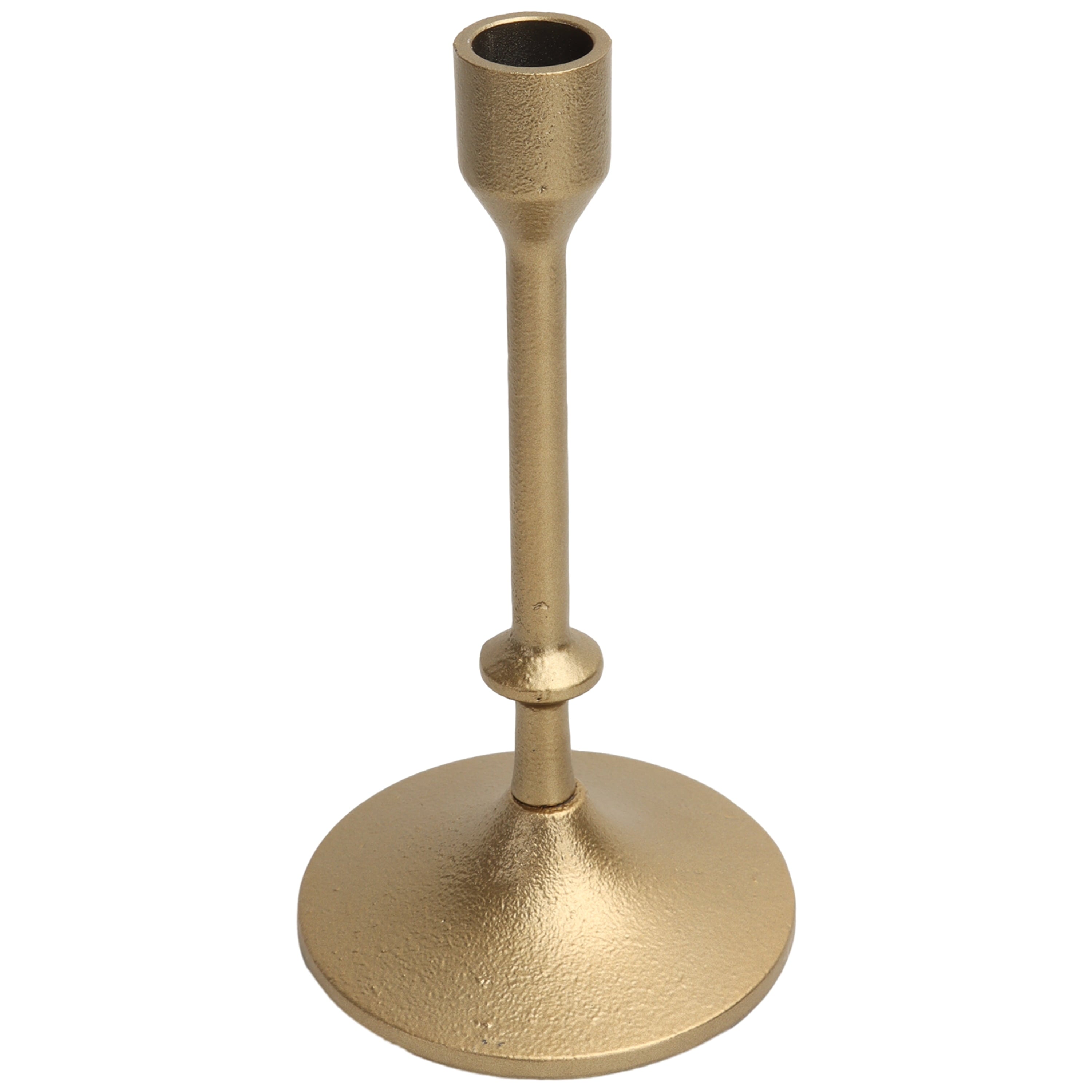 Gold Cast Metal Taper Candle Holder