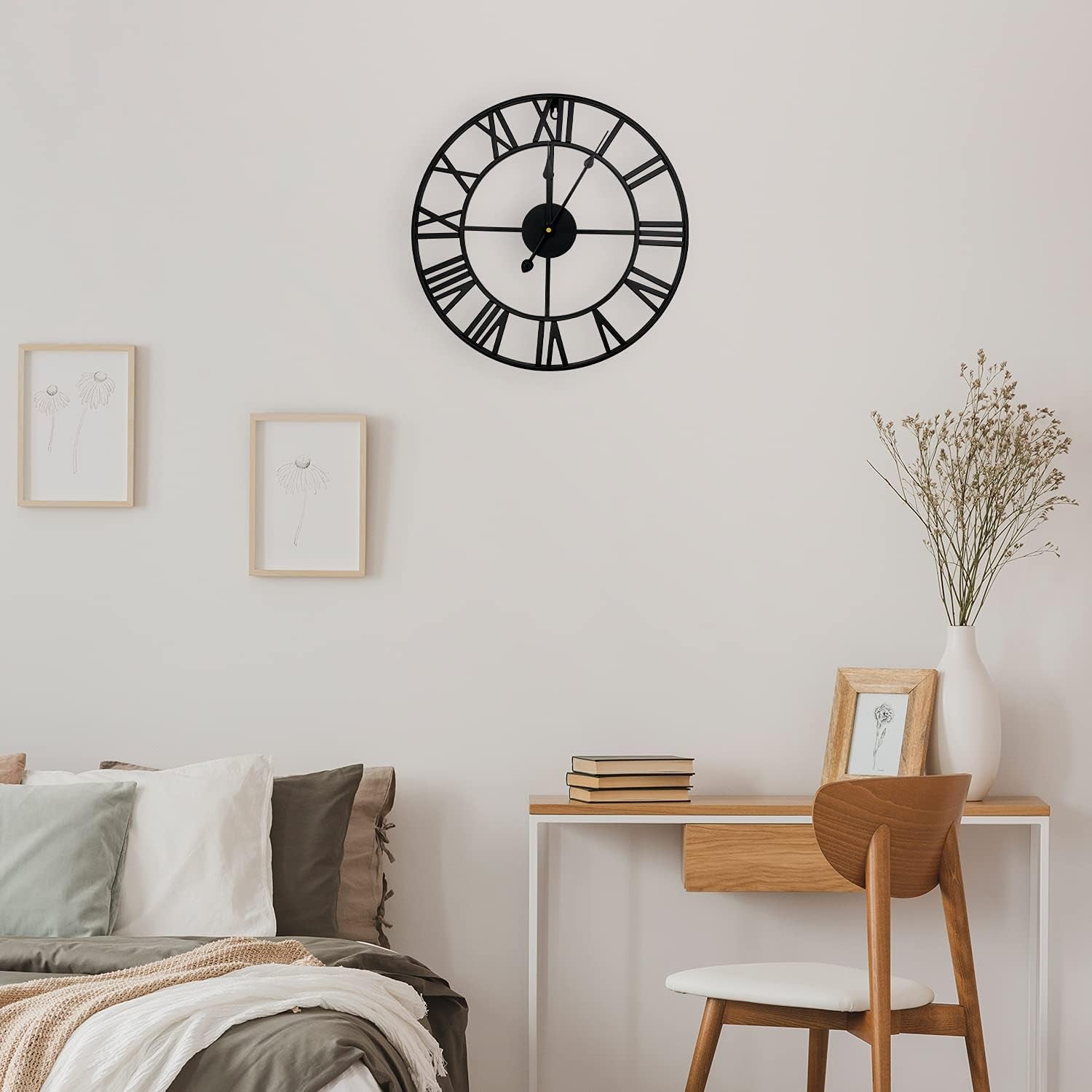 Large Modern Metal round Silent Clocks
