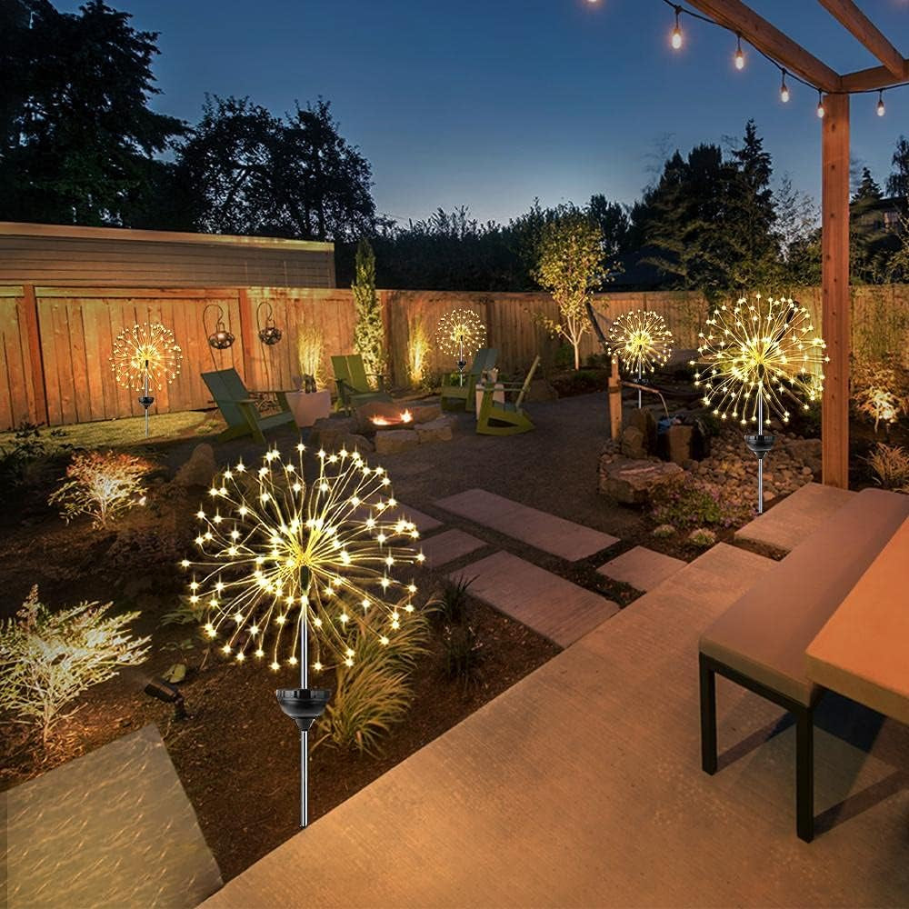 2 Pack Solar Firework Garden Lights