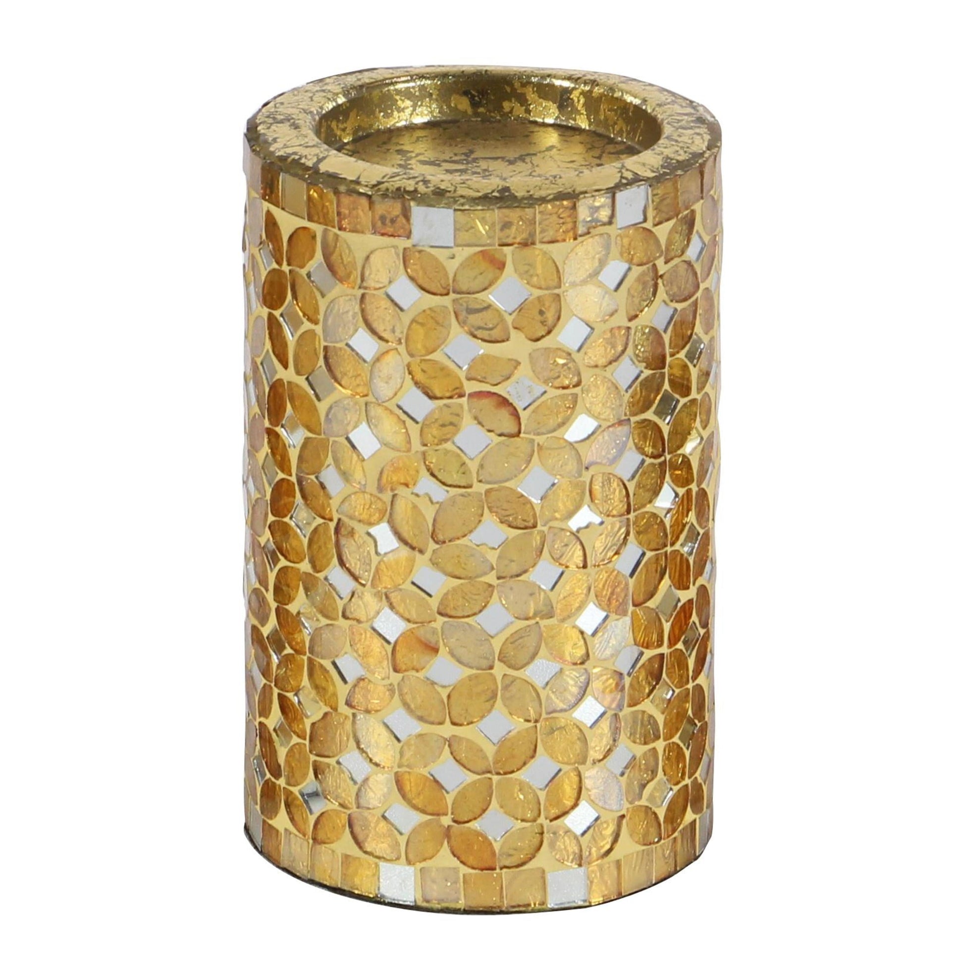 Handmade Candle Holder with Mosaic Pattern