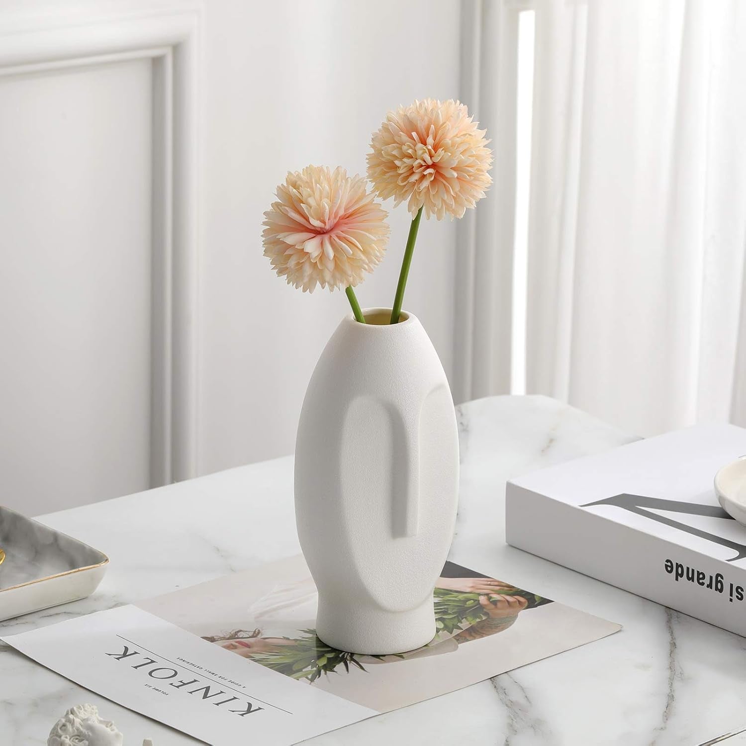 Delicately Carved Art Face Style Vases