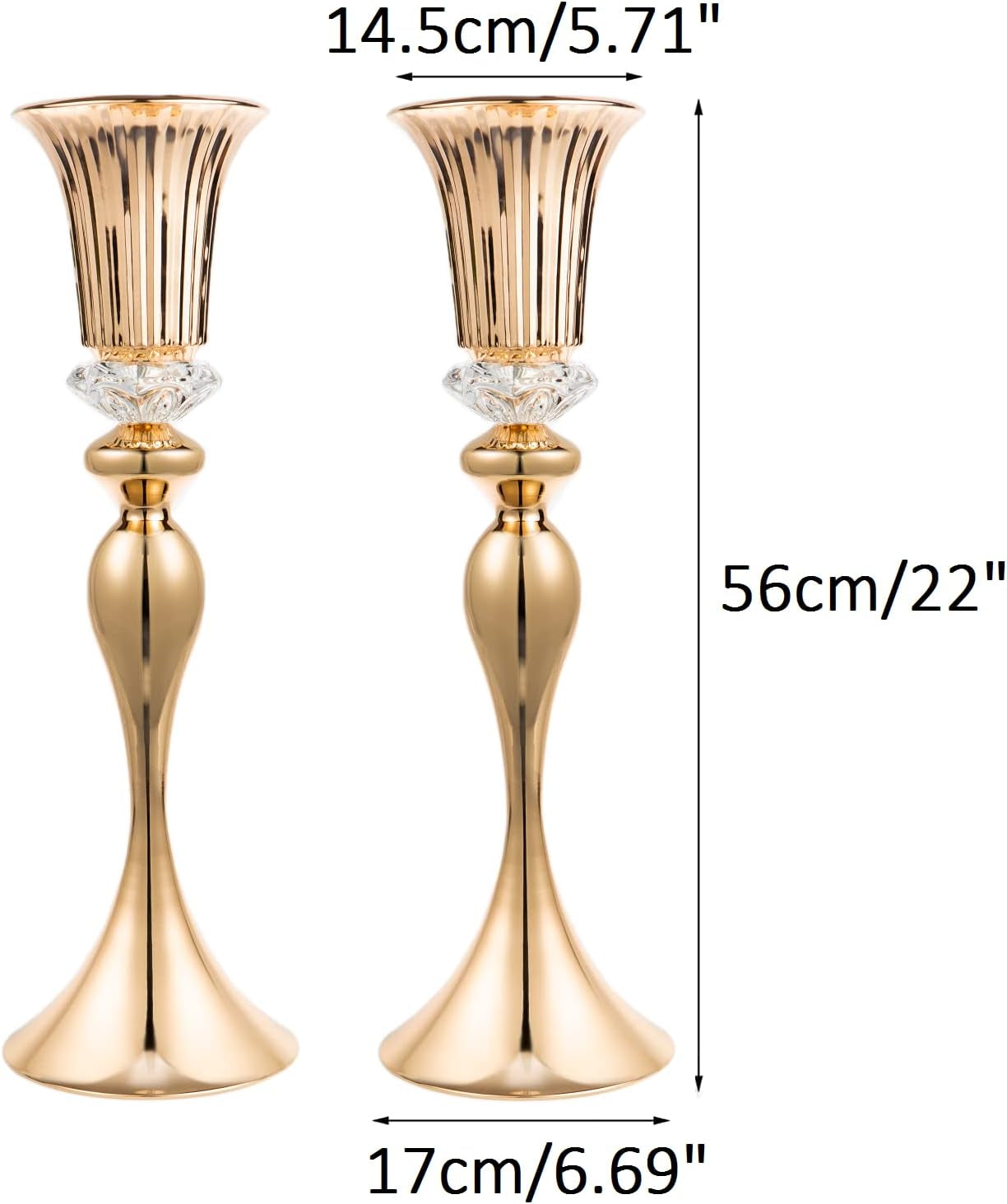 Metal Trumpet Wedding Flower Vases