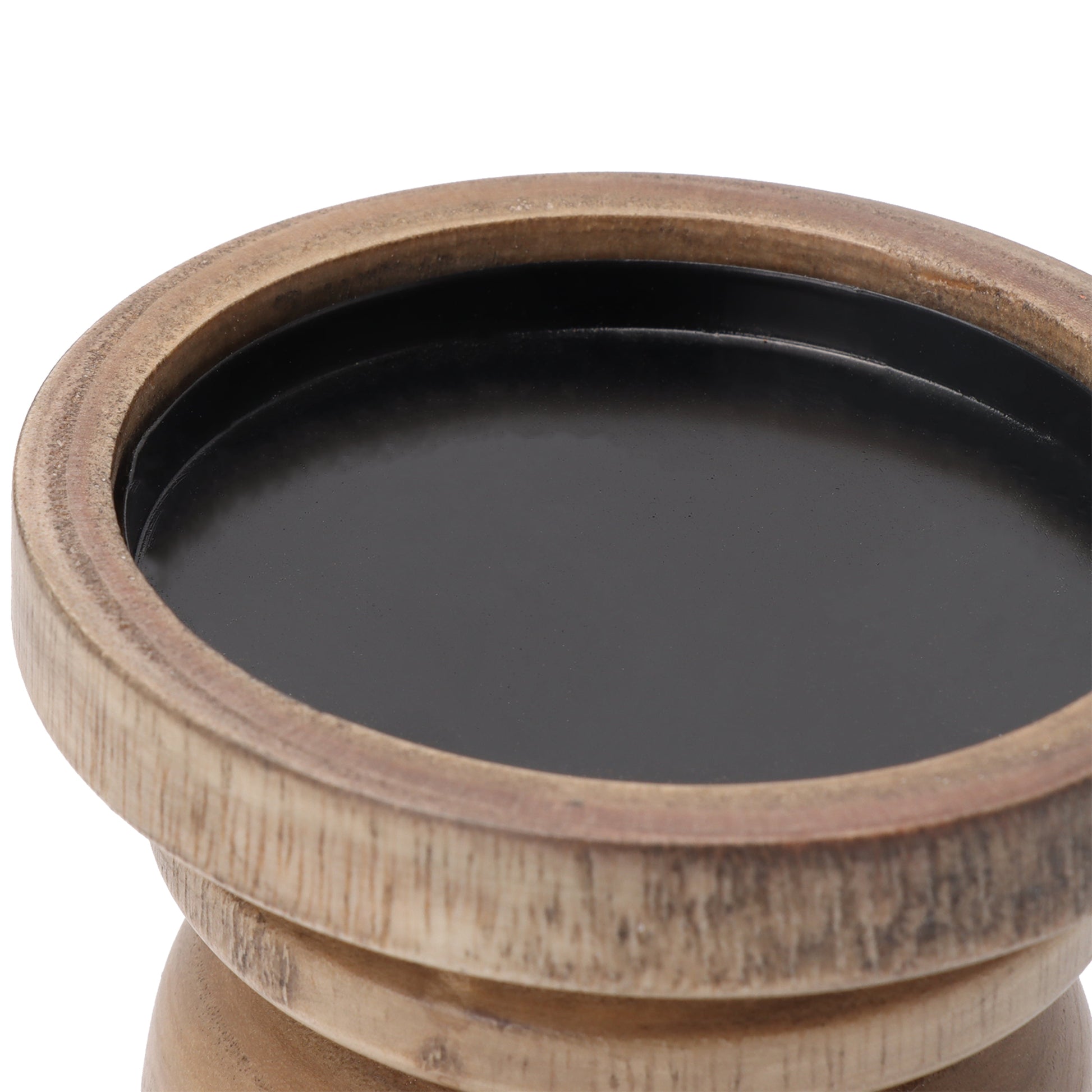 Decorative Wood Pillar Candleholder