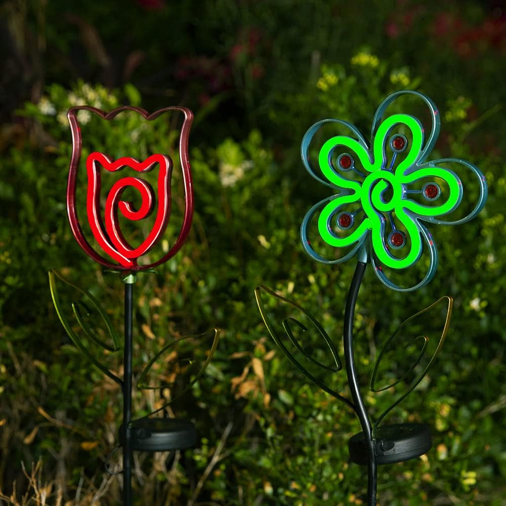 Solar Flower Garden Neon Lights