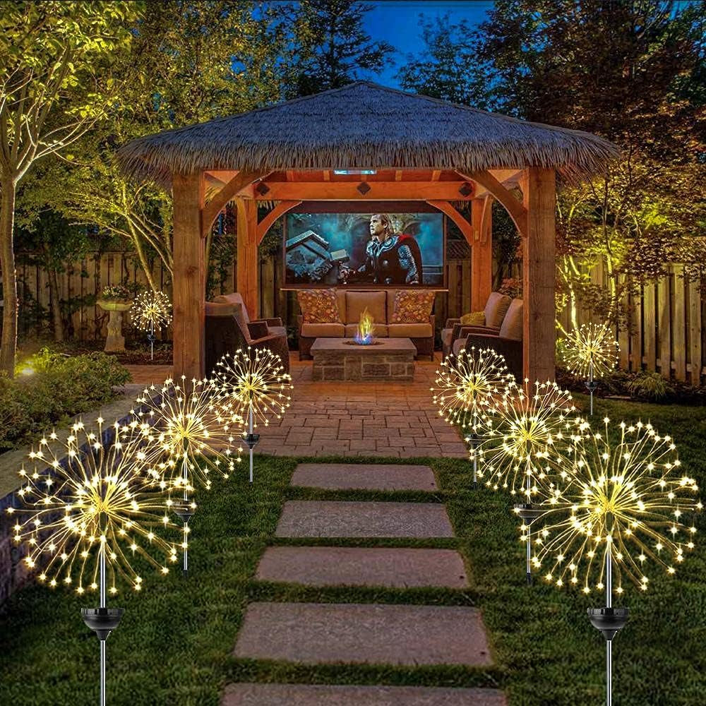 2 Pack Solar Firework Garden Lights