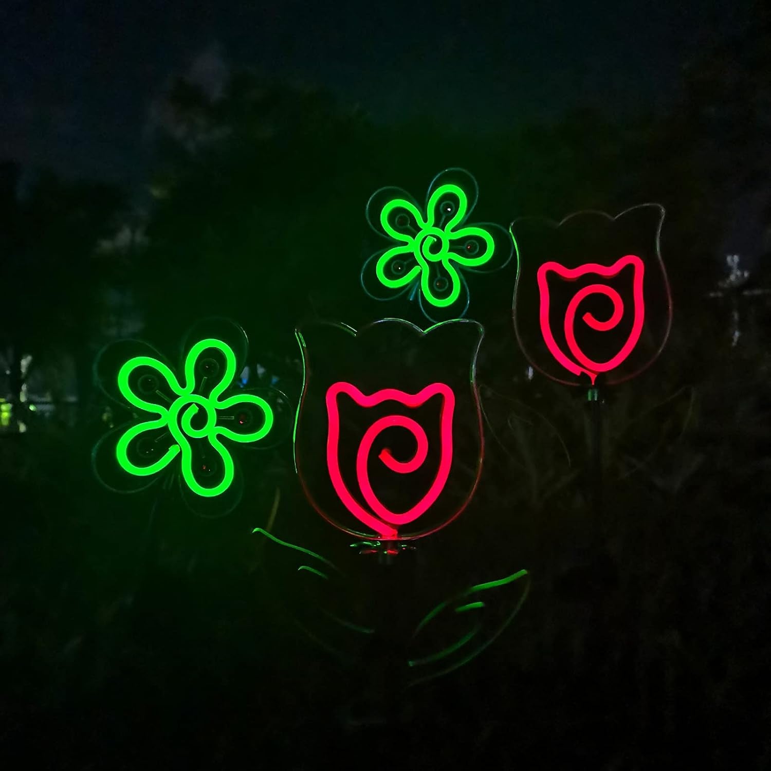 Solar Flower Garden Neon Lights