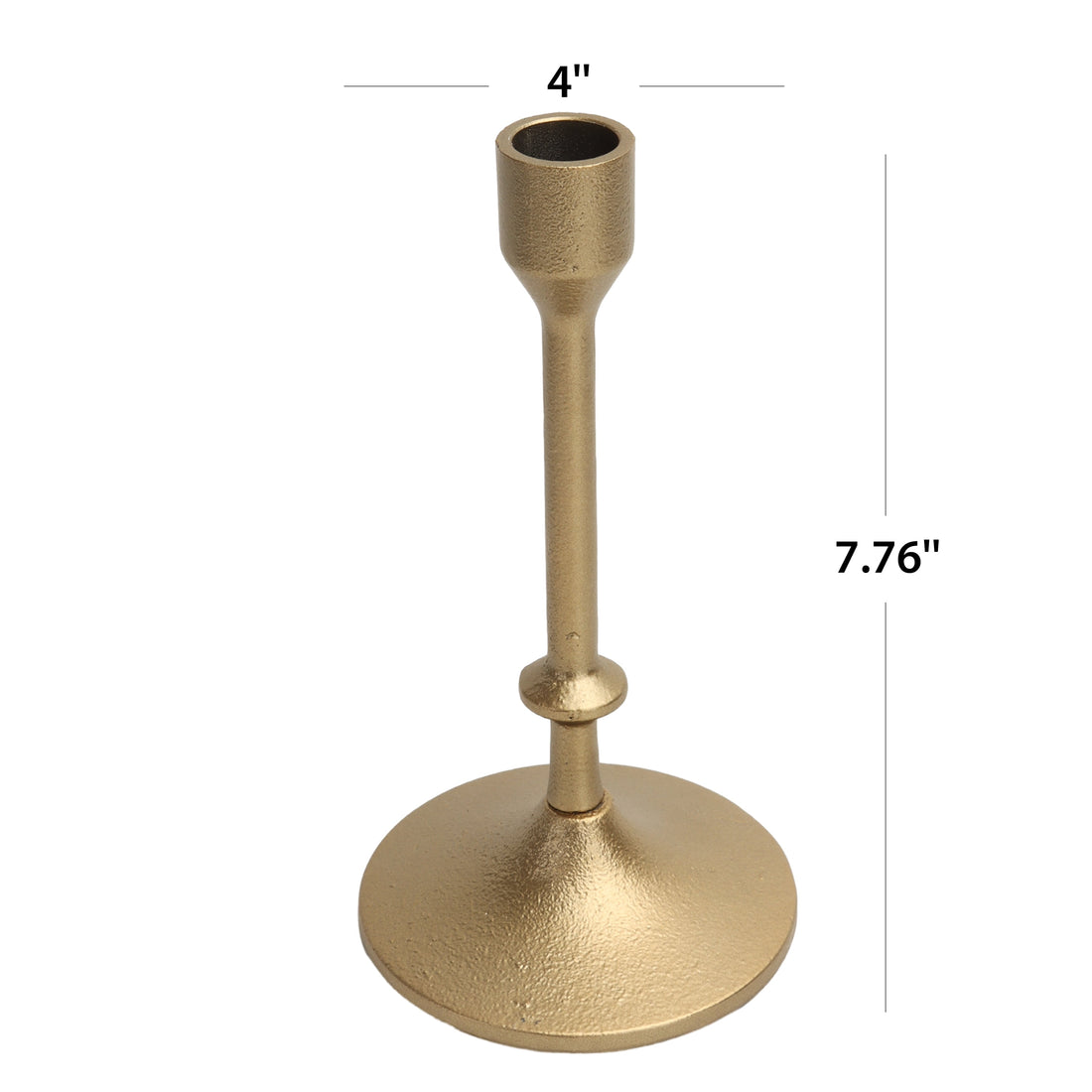 Gold Cast Metal Taper Candle Holder