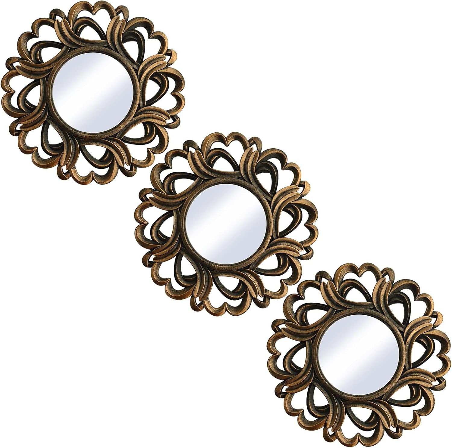 Small Mirrors Wall Décor Set of 3 