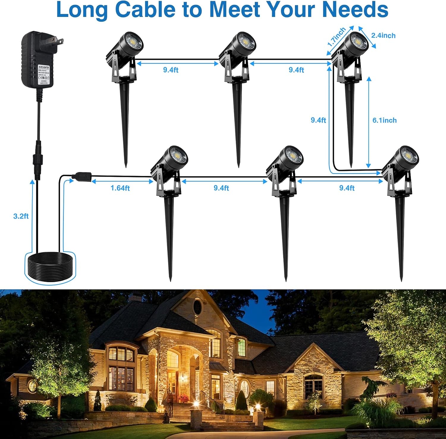 Transformer Outdoor Spotlights for Garden