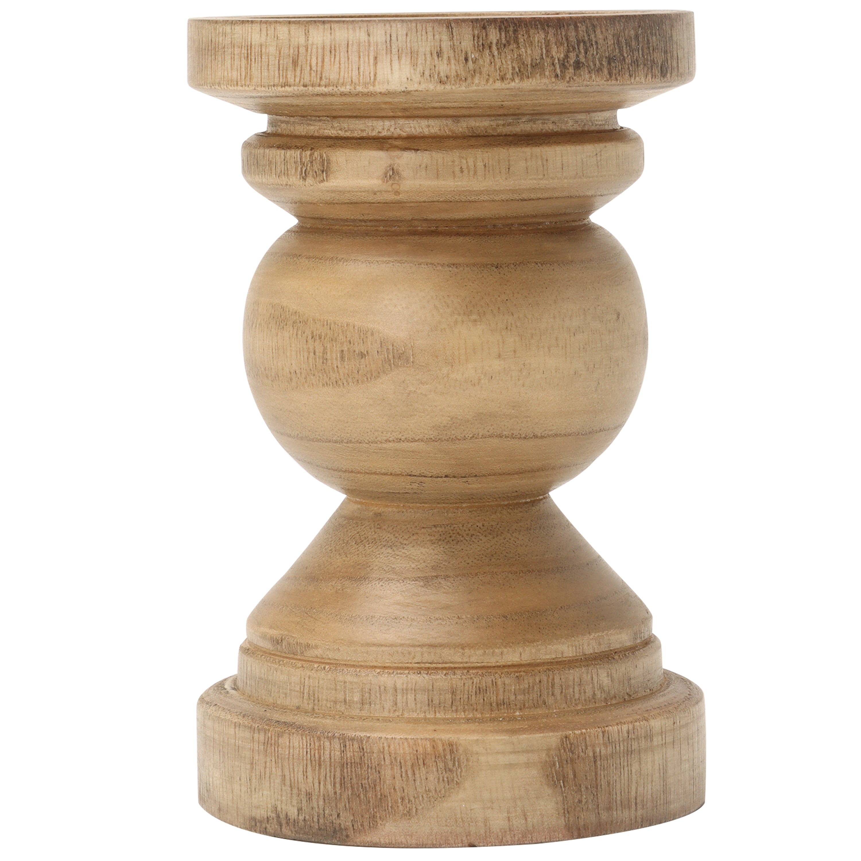 Decorative Wood Pillar Candleholder