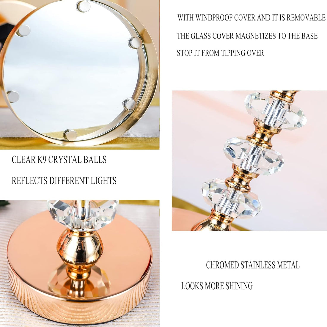 Crystal Candle Holder with Glass Lid