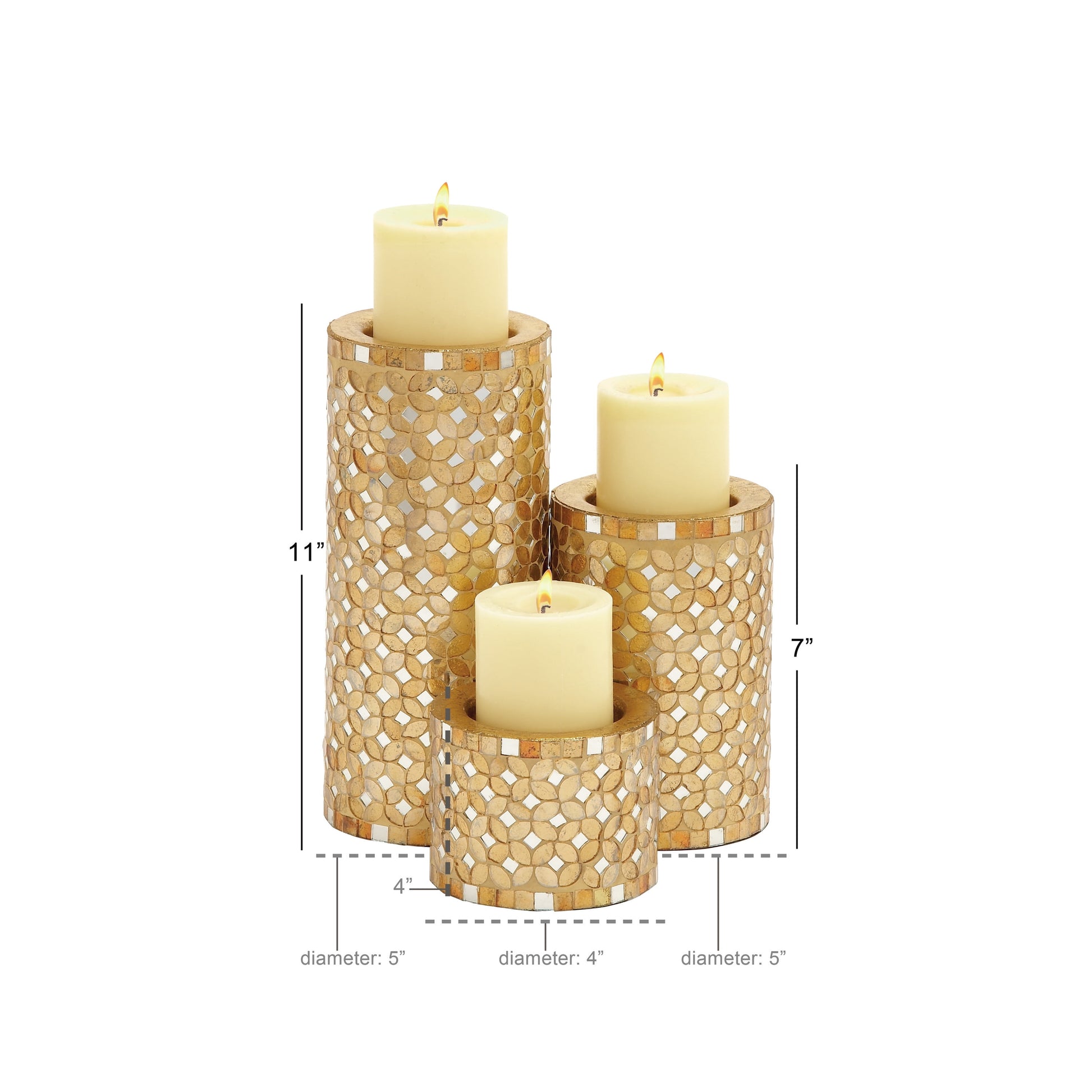 Handmade Candle Holder with Mosaic Pattern