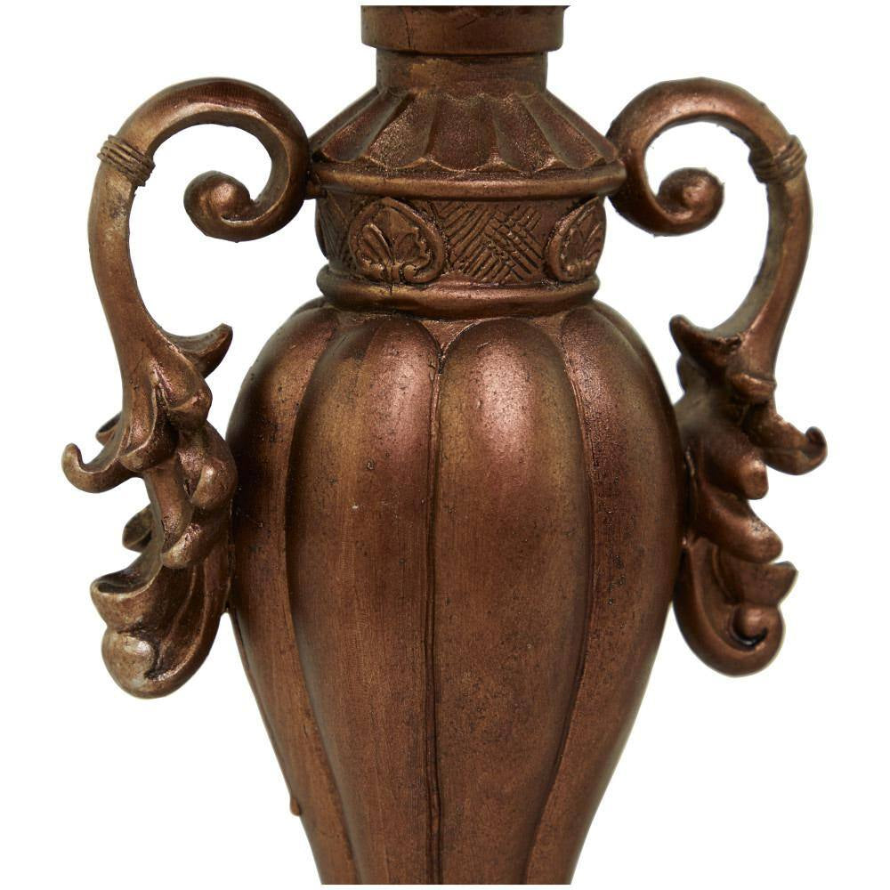 Polystone Scroll Pillar Candle Holder