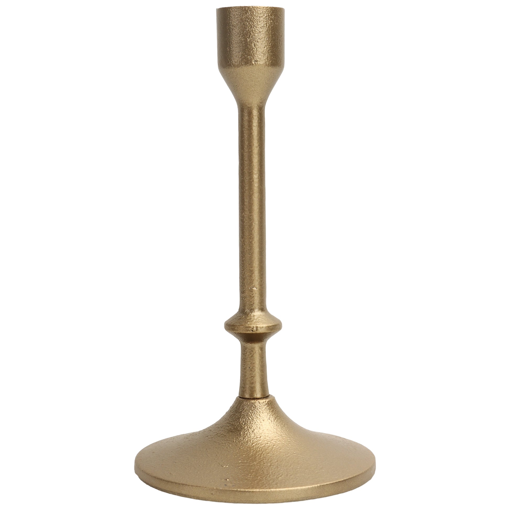 Gold Cast Metal Taper Candle Holder