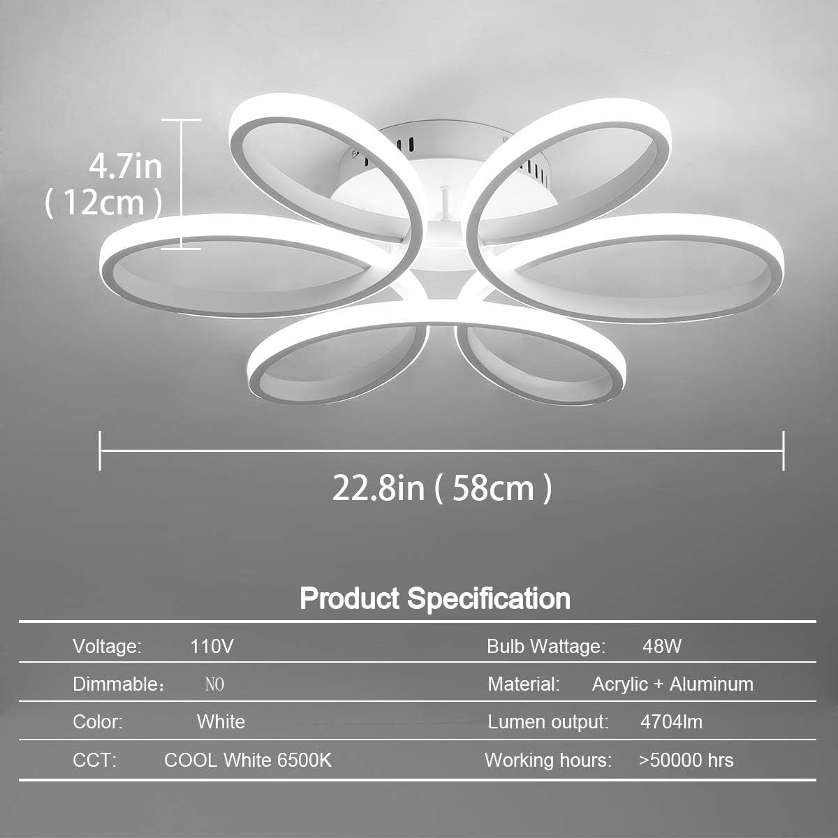 Ceiling Light Fixture with Flower Shape