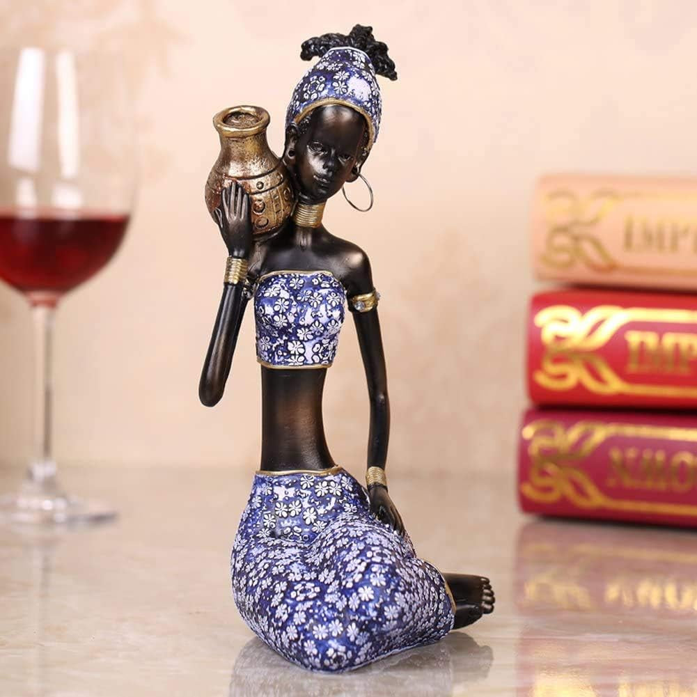 2Pcs Resin African Lady Figurine 