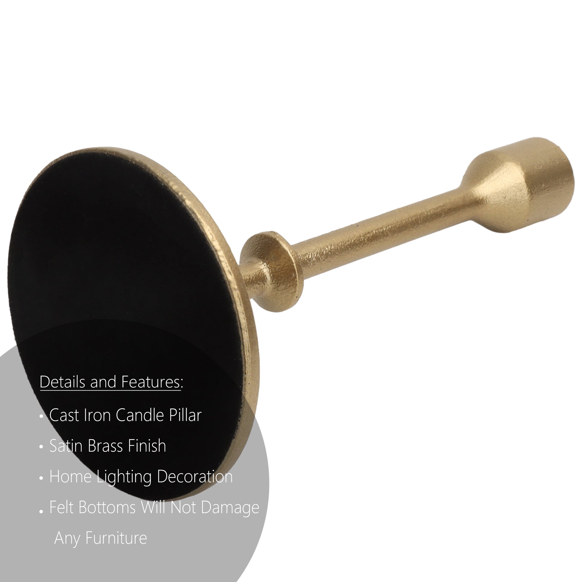 Gold Cast Metal Taper Candle Holder