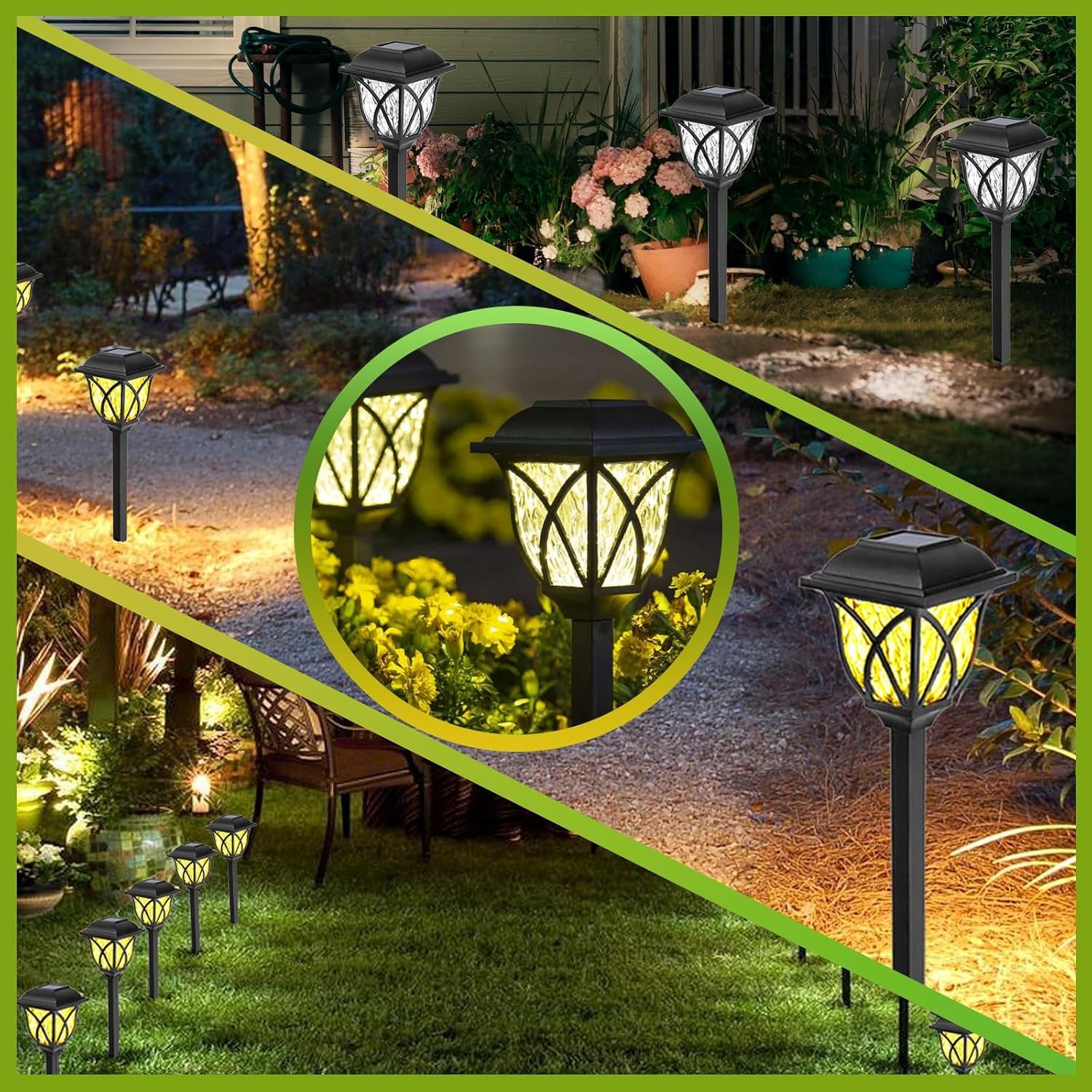2 Pack LED Solar Lights Outdoor Waterproof