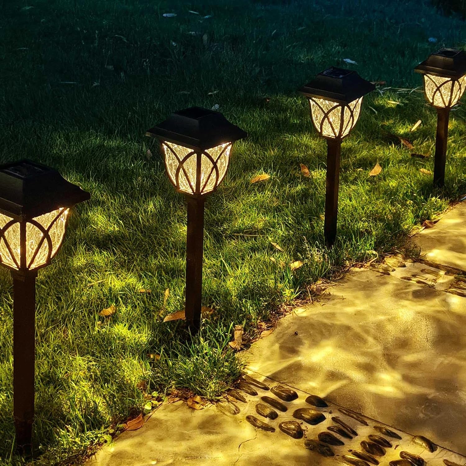 2 Pack LED Solar Lights Outdoor Waterproof