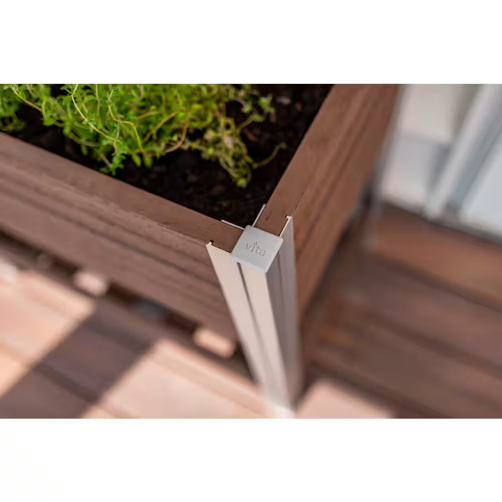 Vinyl Elevated Garden with Storage Shelf