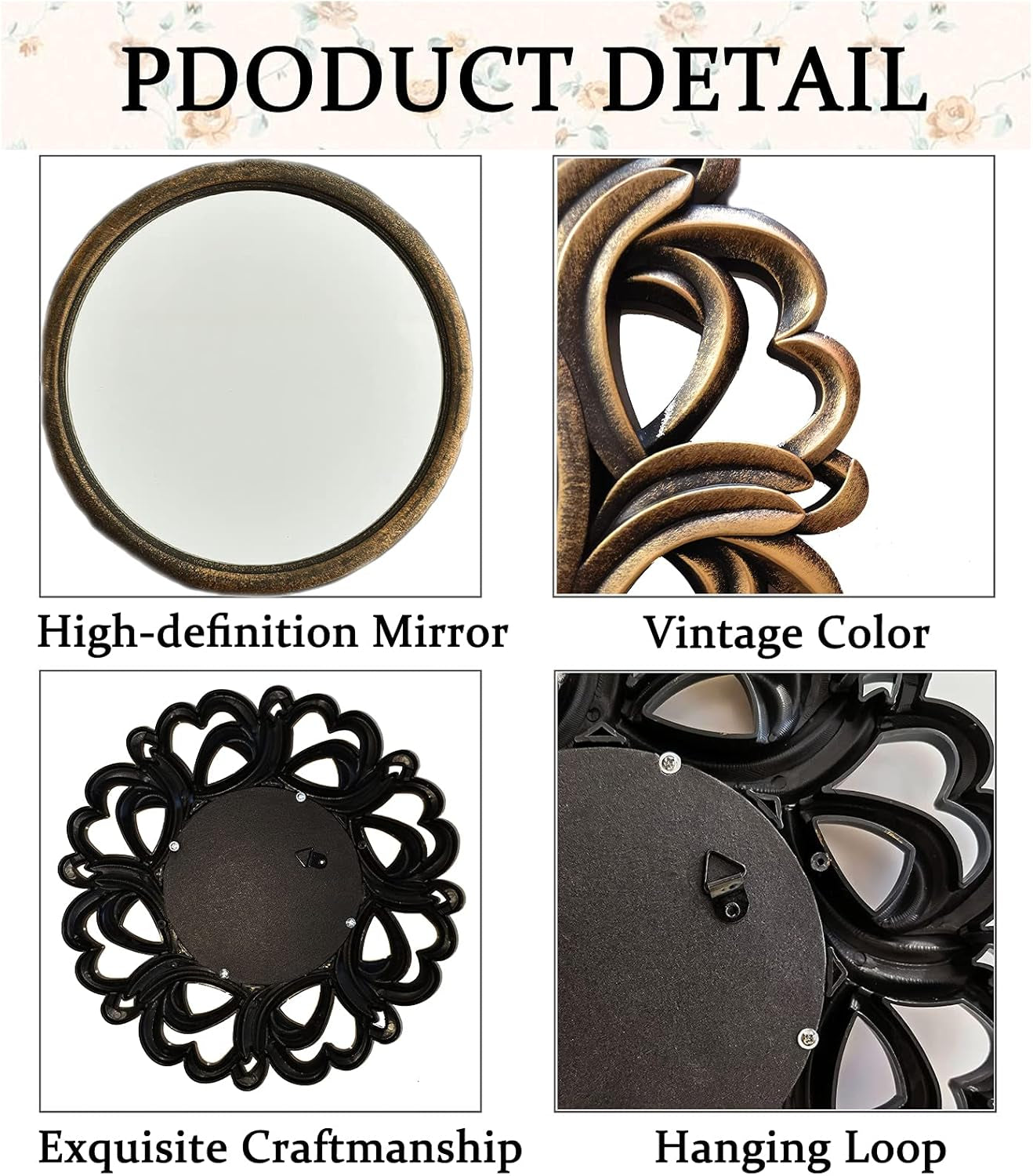 Small Mirrors Wall Décor Set of 3 
