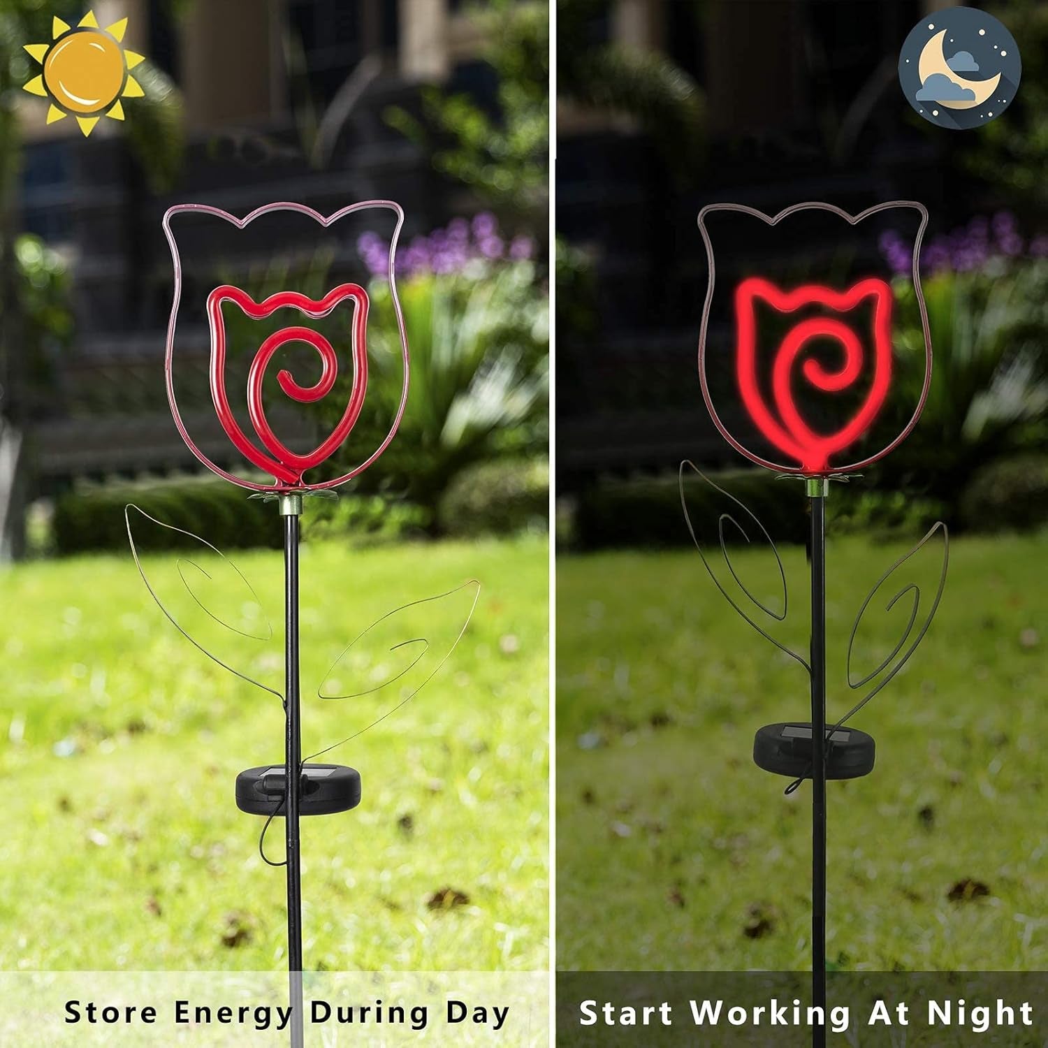 Solar Flower Garden Neon Lights