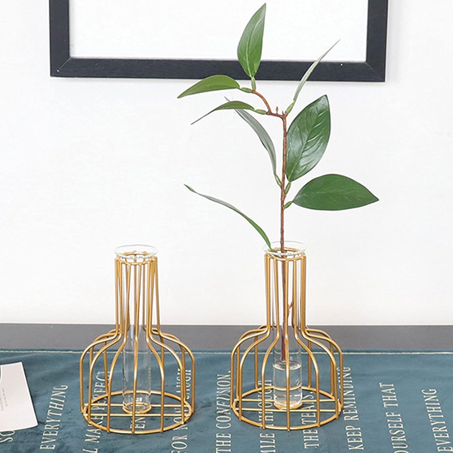 Flower Vases with Iron Art Frame