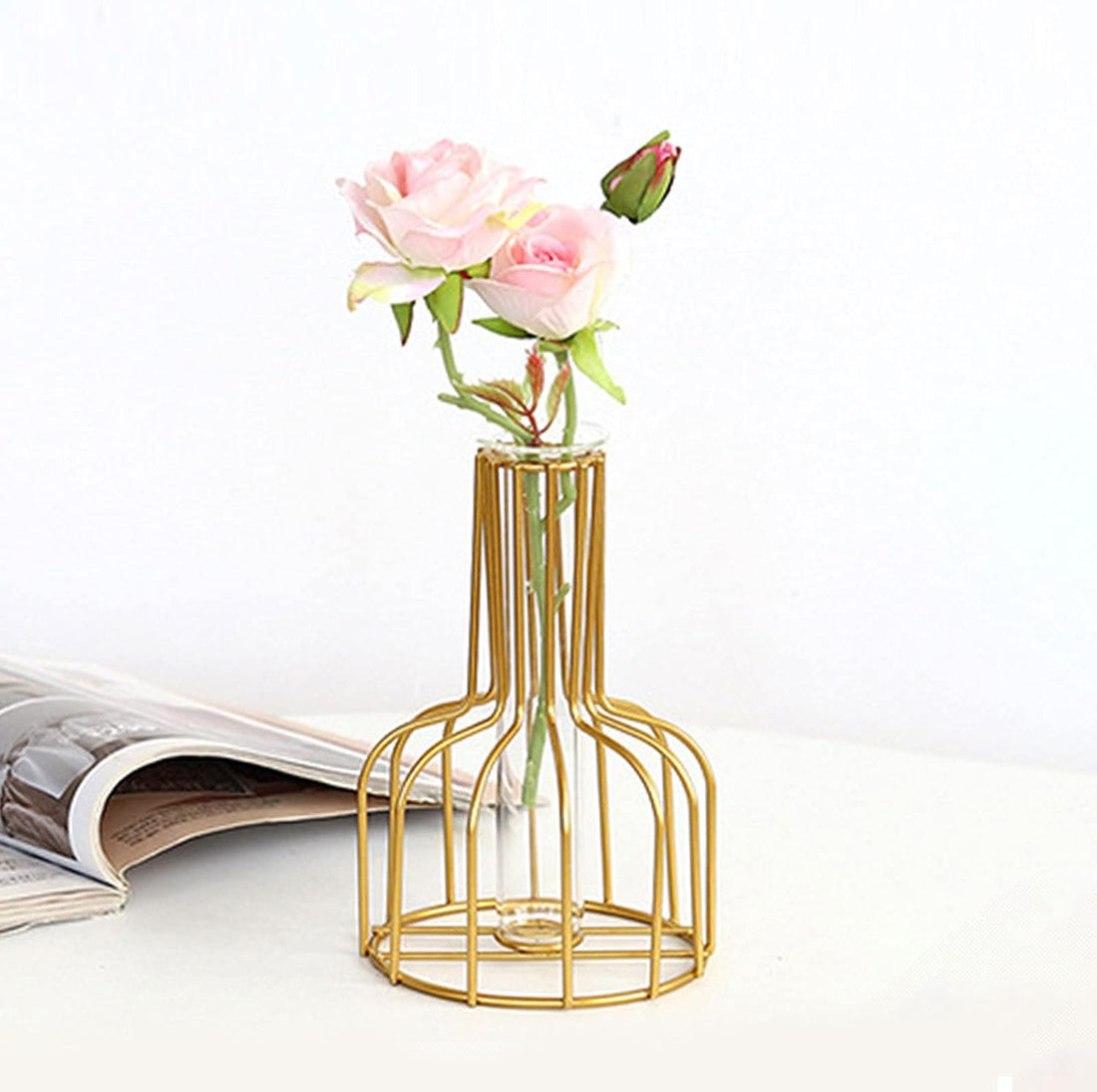 Flower Vases with Iron Art Frame