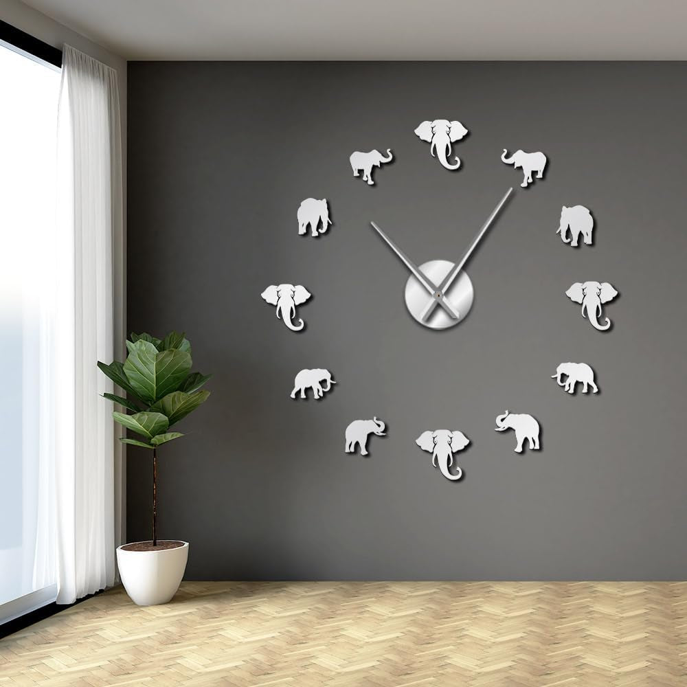 Jungle Animals Elephant DIY Large Wall Clock