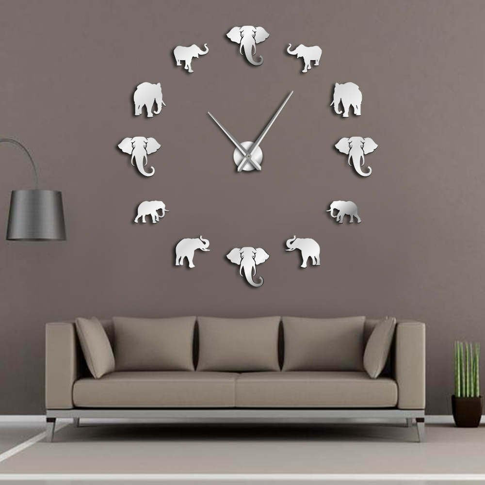 Jungle Animals Elephant DIY Large Wall Clock